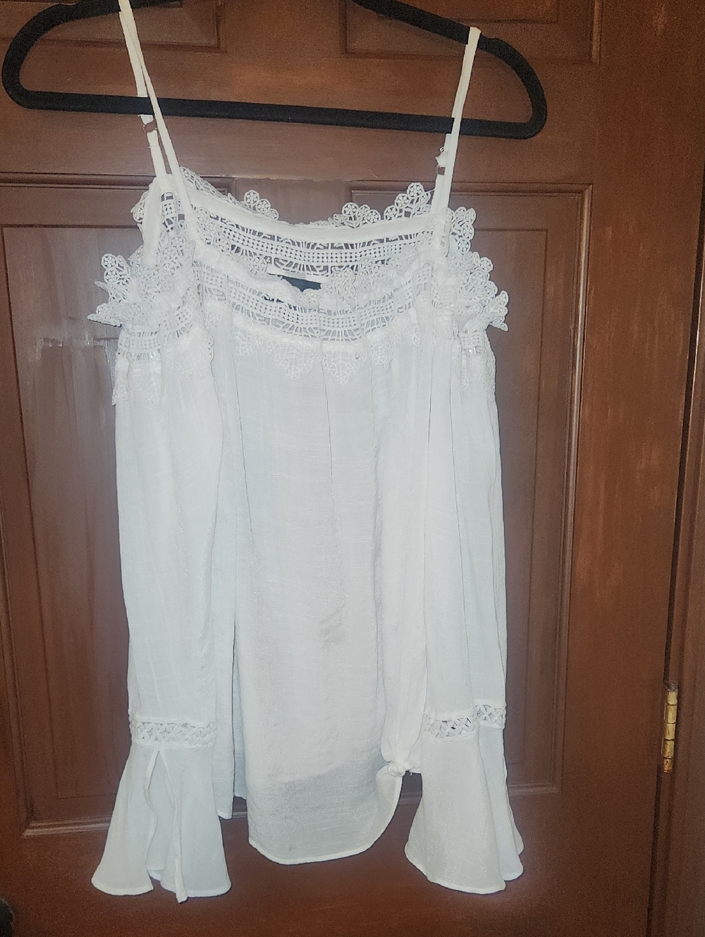 B.wear White Crochet Off-Shoulder Blouse
